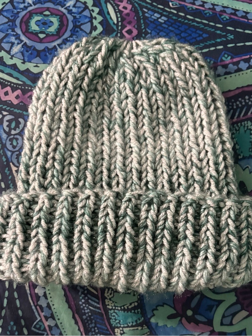 Chunky Knit Beanie in Light Sage Green